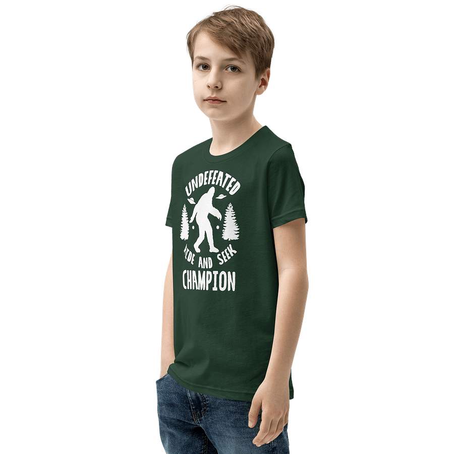 Undefeated Hide and Seek Champion Funny Bigfoot T-Shirt For Kids product image (11)
