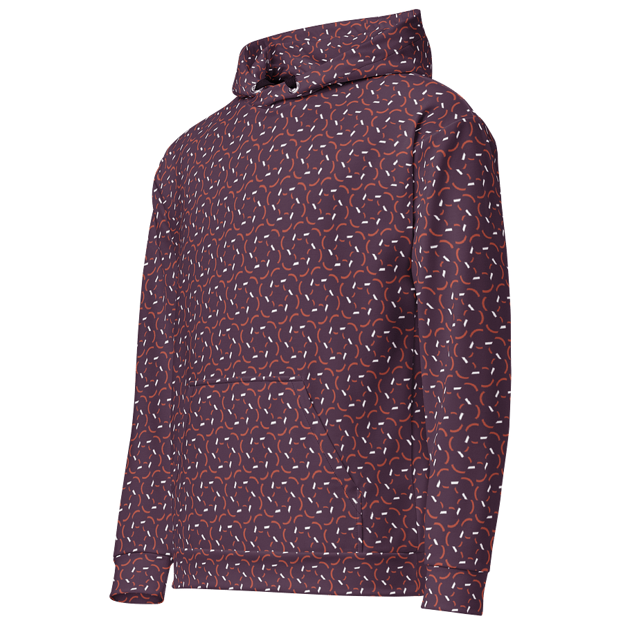 Violet Flux Geometric Allover Print Hoodie for Men and Women product image (4)