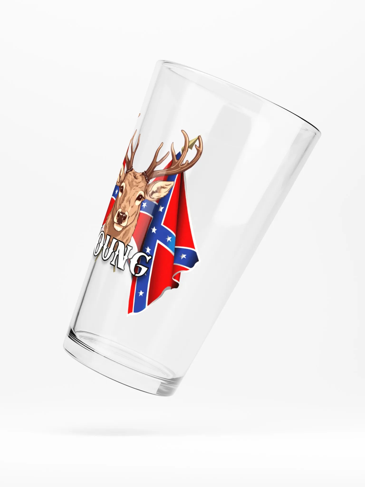 "Young" Last Name Rebel Redneck Deer - Shaker Pint Glass product image (5)
