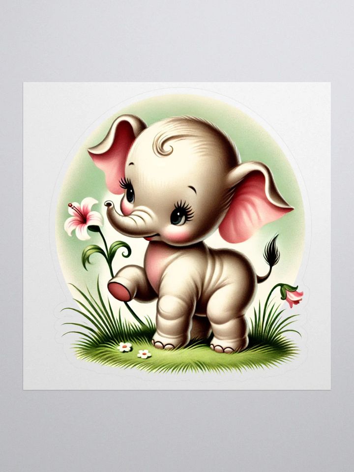 Adorable Baby Elephant Kiss-Cut Stickers - Retro Cuteness product image (1)