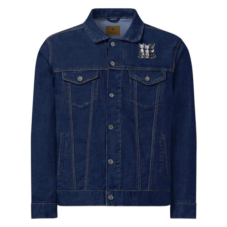 Three Feline Friends Embroidered Denim Jacket product image (1)