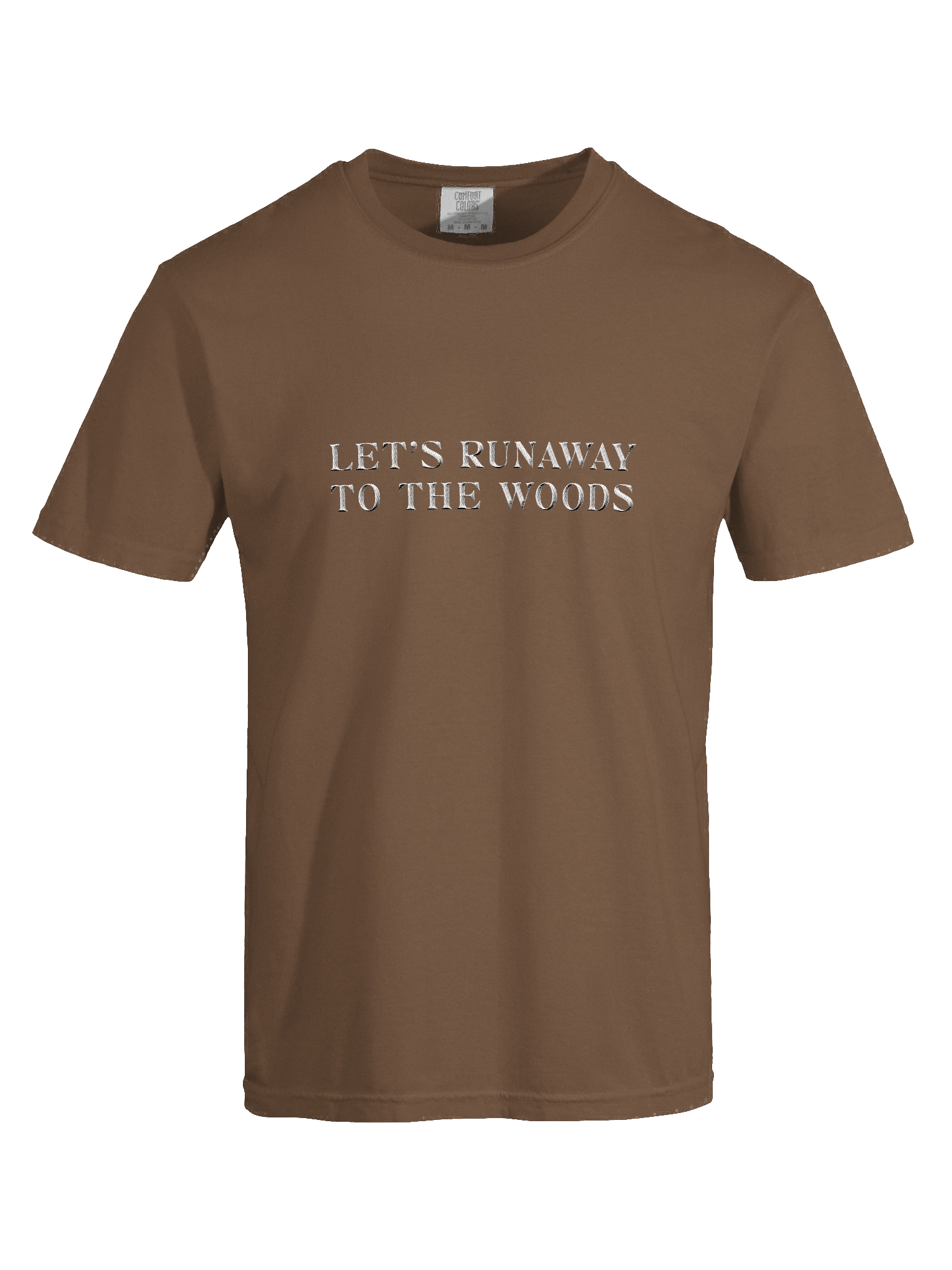 Embroidered Let's Runaway To The Woods Unisex Tee product image (3)