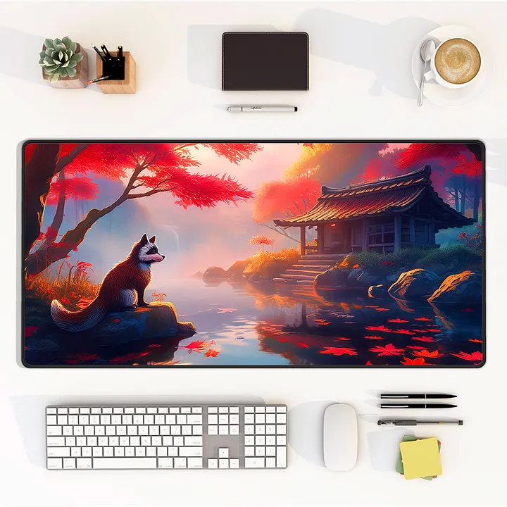 Tanuki Retreat Large Desk Mat (15.5 x 31.5) product image (1)