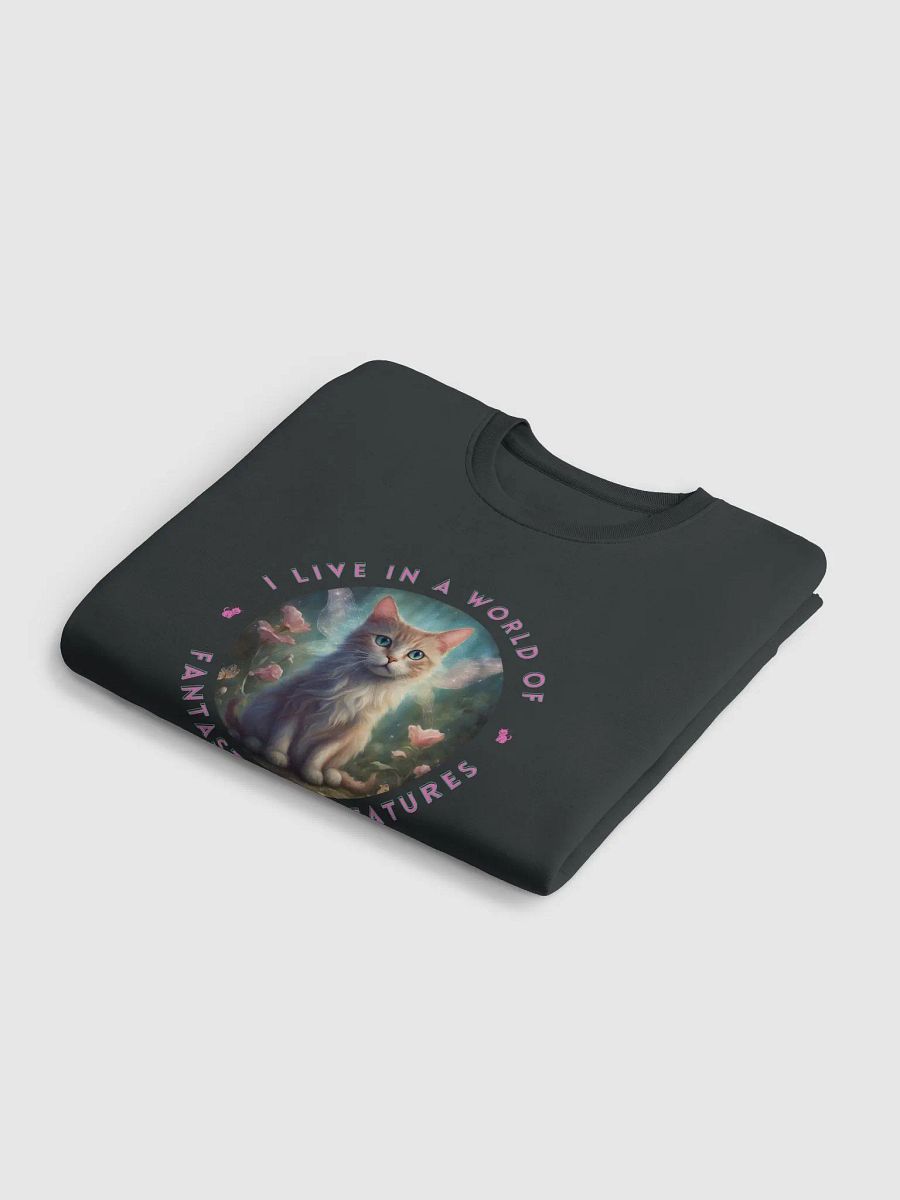 I Live in a World of Fantastical Creatures Kitten Unisex Sweatshirt product image (18)