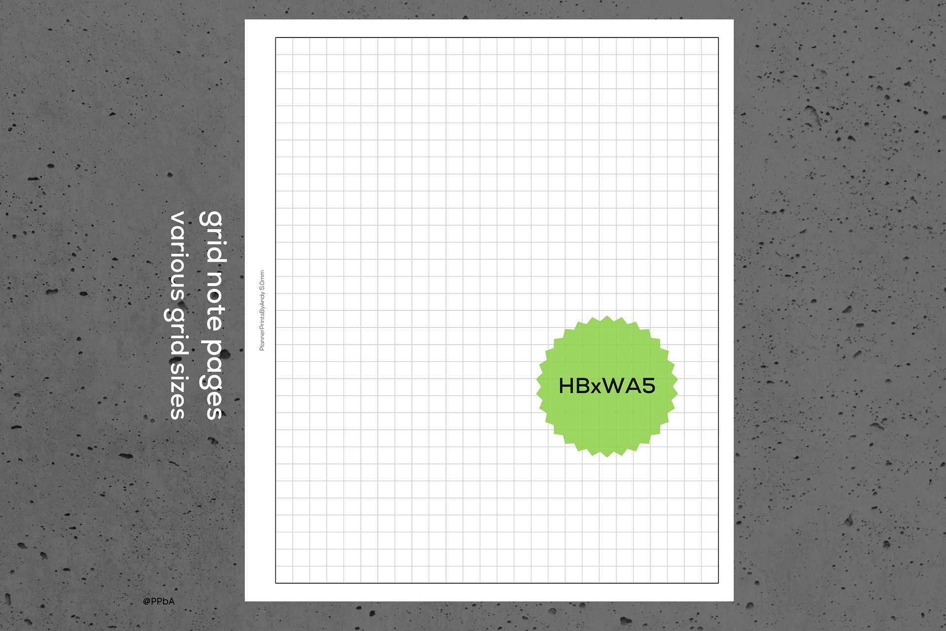 grid note pages - HBxWA5 - various grid sizes - 3.7/4/4.5/5 mm product image (1)