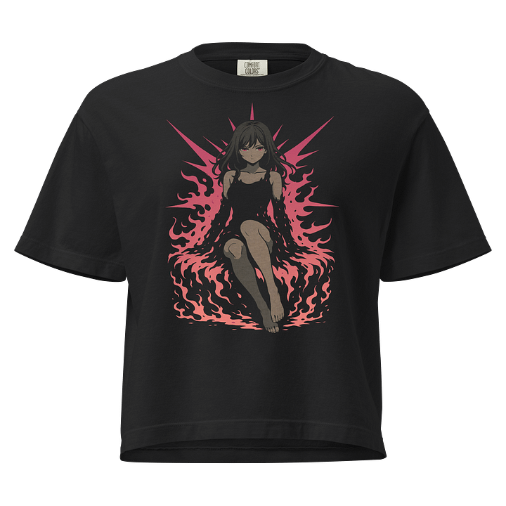Radiant Gradient Pink Flames Ladies Boxy Tee product image (1)