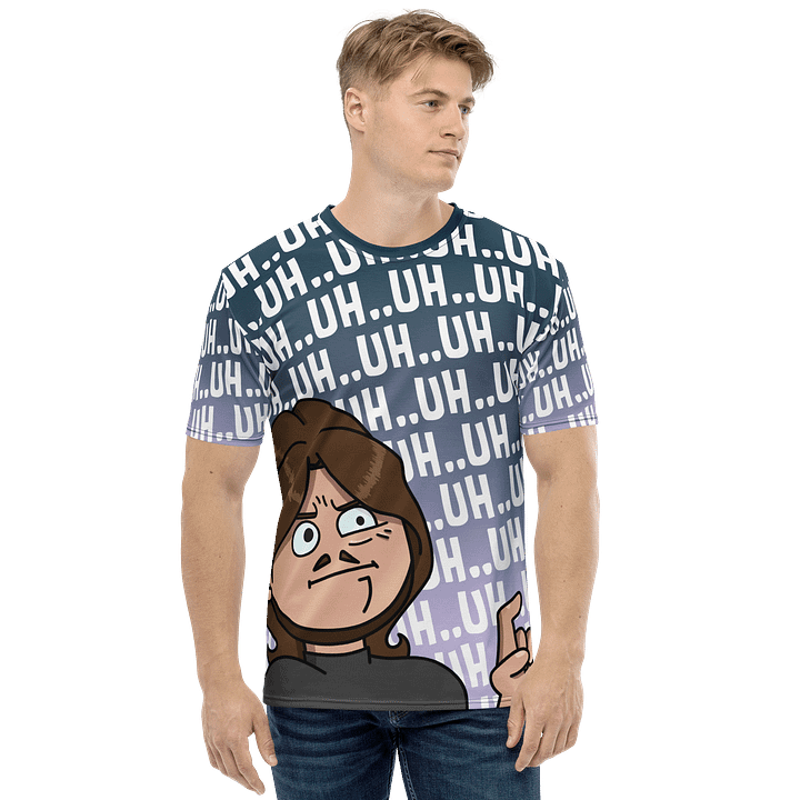 Uh..Uh..Uh All Over Print T-Shirt | Blue & Pink product image (1)