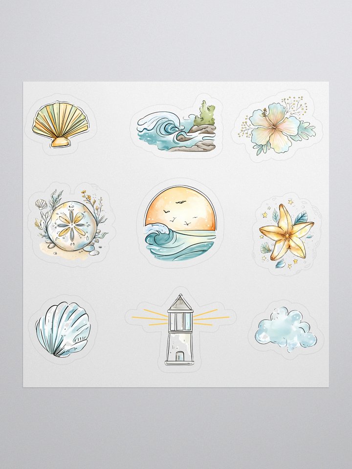 Coastal Dreams – Watercolor Summer Sticker Set product image (1)