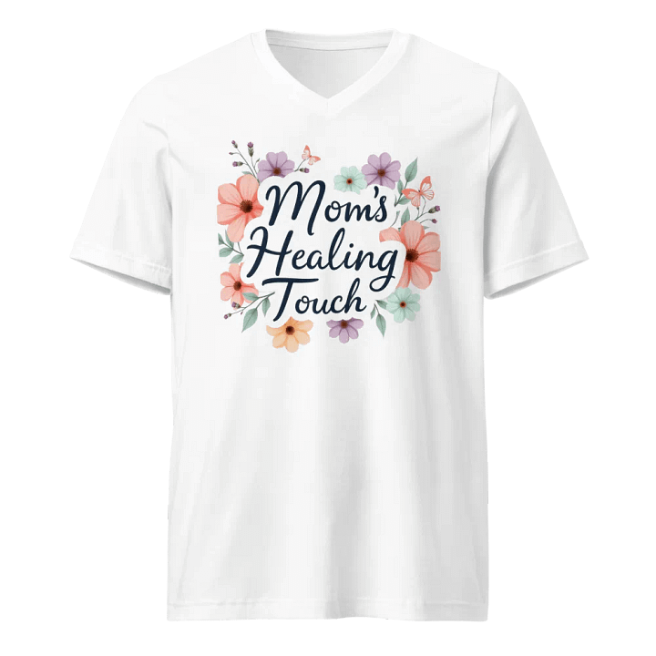 Mom's Healing Touch Floral V-Neck Tee product image (1)