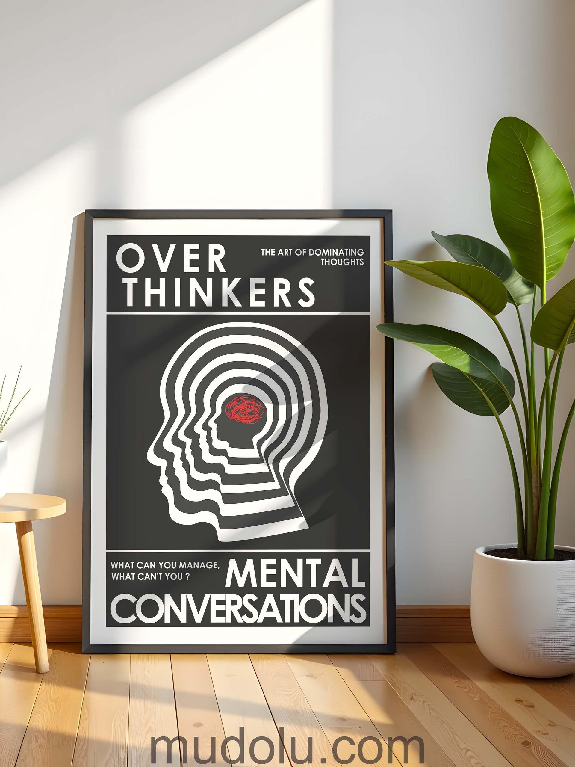 OverThinkers Wall art Poster Black White product image (8)