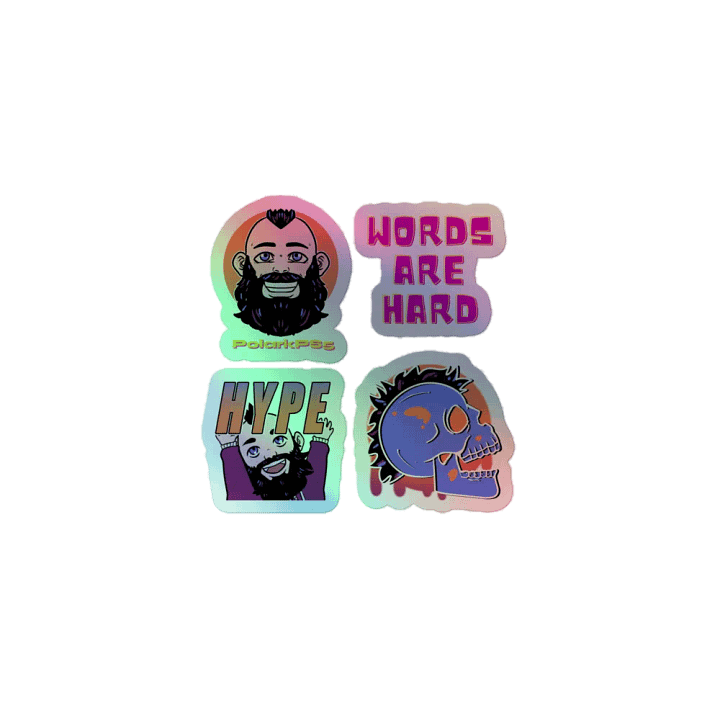 Po emote and logo Holo stickers! product image (1)