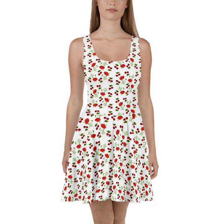 Poppies and Cherries Red and White - Skater Dress product image (1)