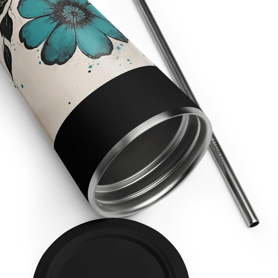Teal Floral Grunge Aesthetic Tumbler product image (12)