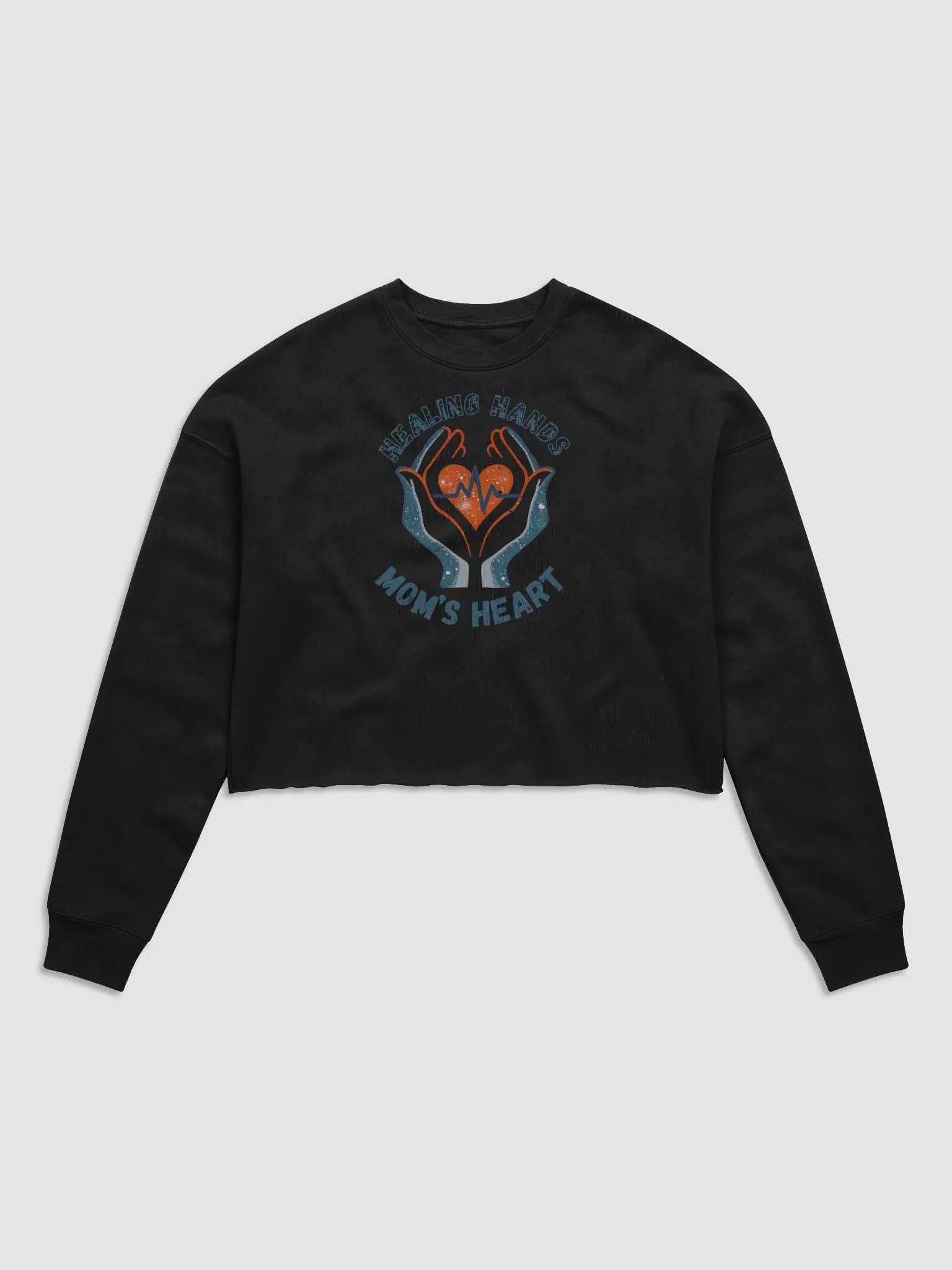 MOM'S HEART, Heartfelt Healing Women's Crop Sweatshirt product image (2)