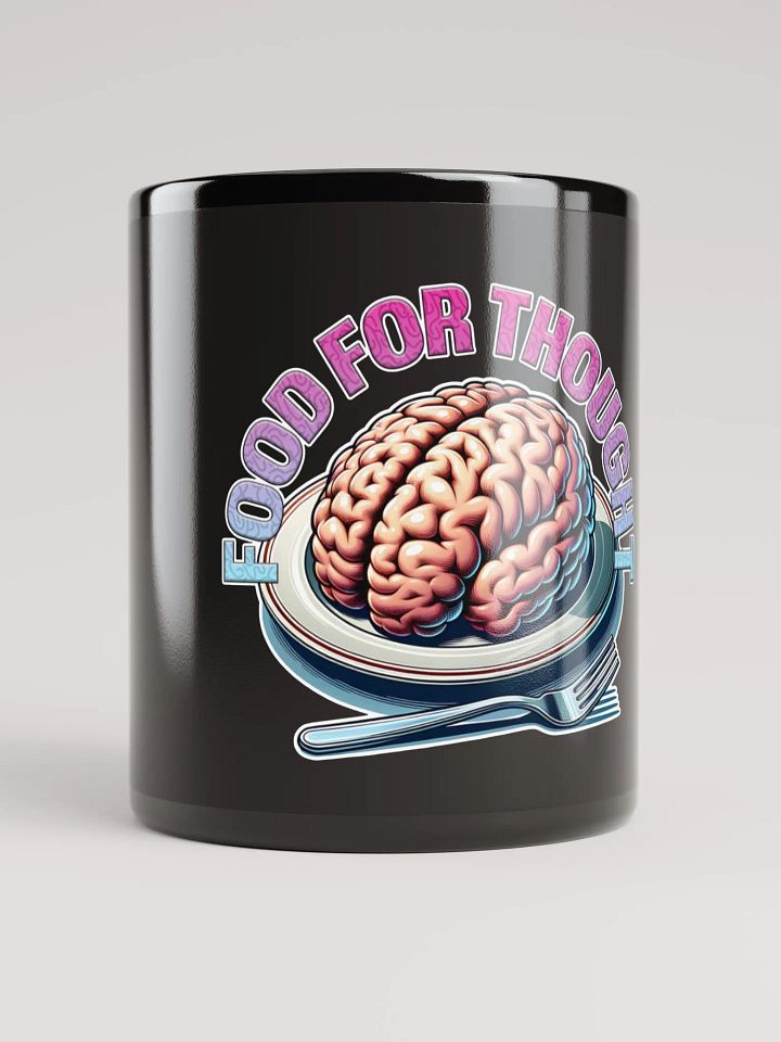 Food for Thought Black Glossy Mug product image (1)