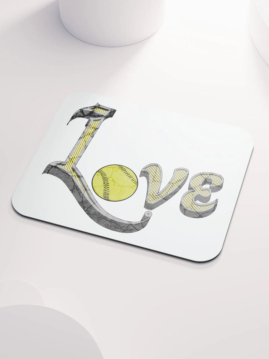 Love Softball Distressed Mouse Pad product image (3)