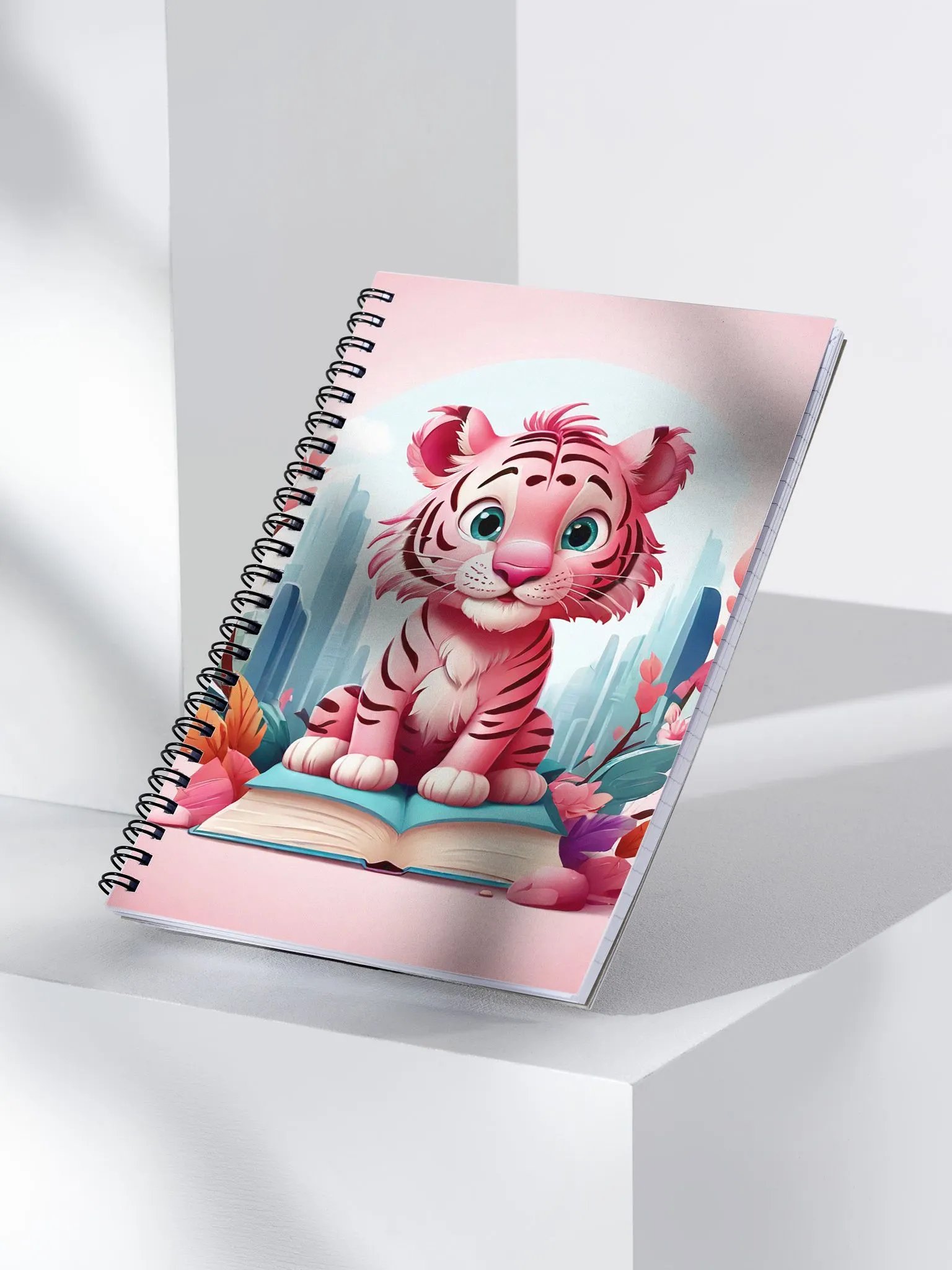 pink tiger with flower and book product image (3)