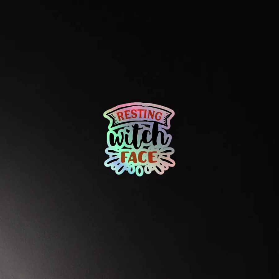 Resting Witch Face: Cut Holographic Sticker product image (4)