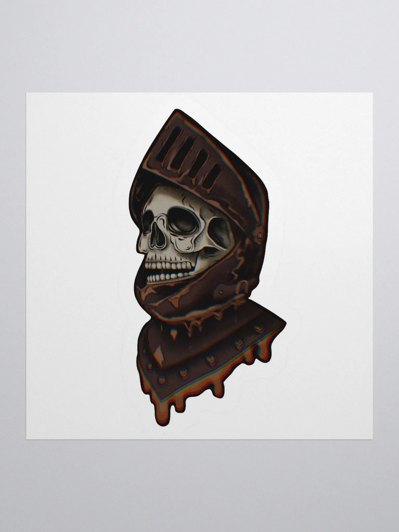 "Gothic Knight Skull" Sticker product image (2)