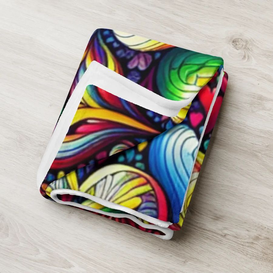 Vibrant Technicolor Hearts Throw Blanket product image (8)