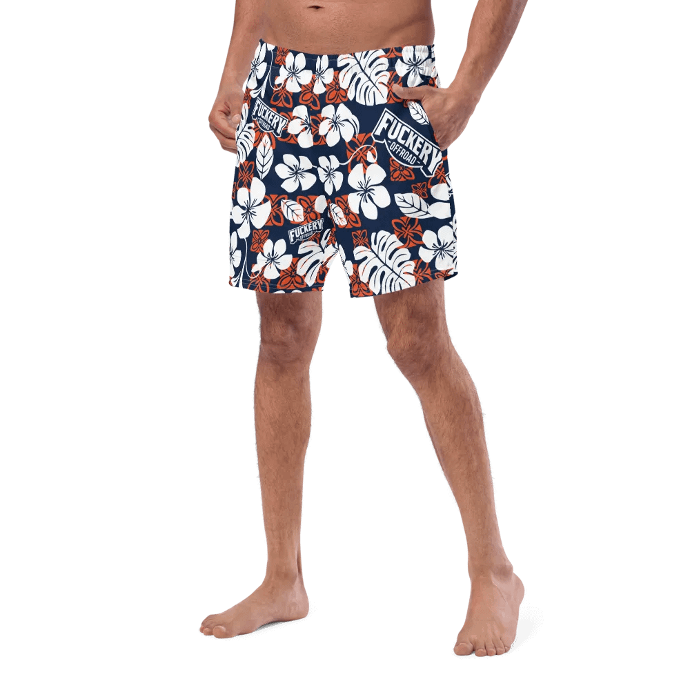 Fuckery Offroad Mens Hawaiian Shorts - Blue/Orange product image (8)