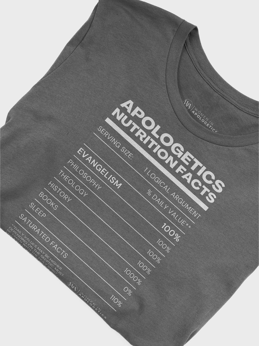 Apologetics Nutrition Facts Unisex T-Shirt product image (47)
