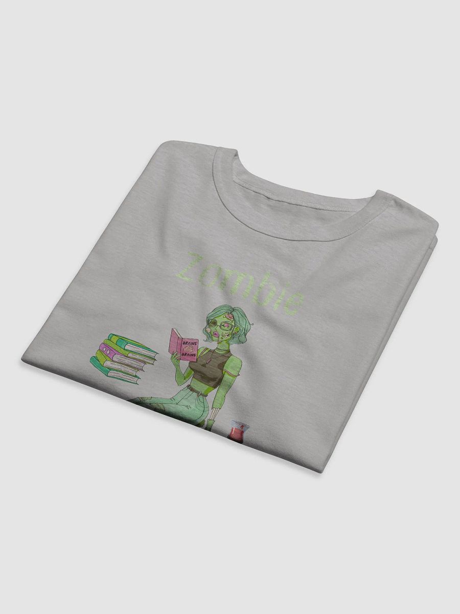 Zombie Book Lover Relaxed Grey T-shirt product image (6)
