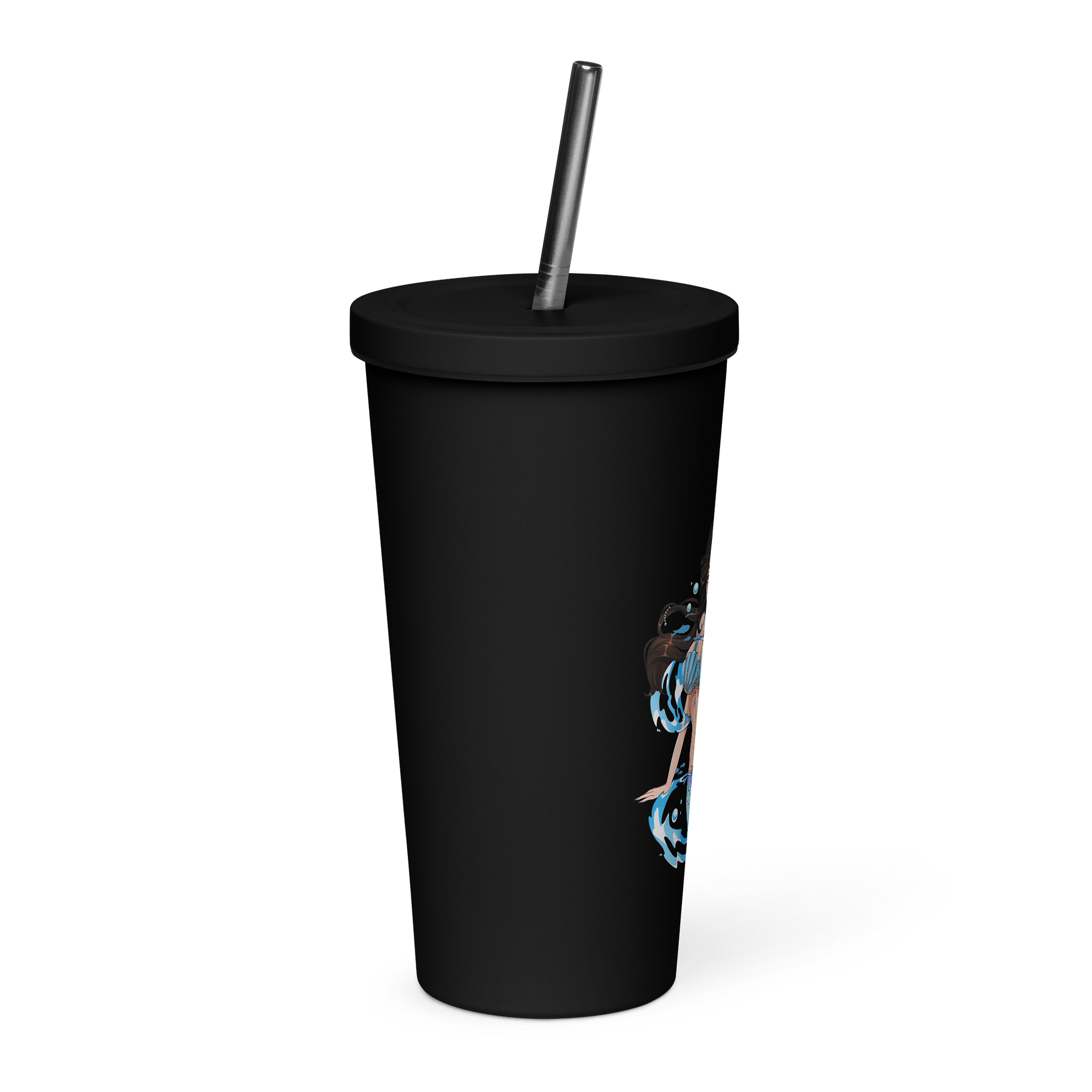 Mermaid Tumbler with metal straw product image (4)