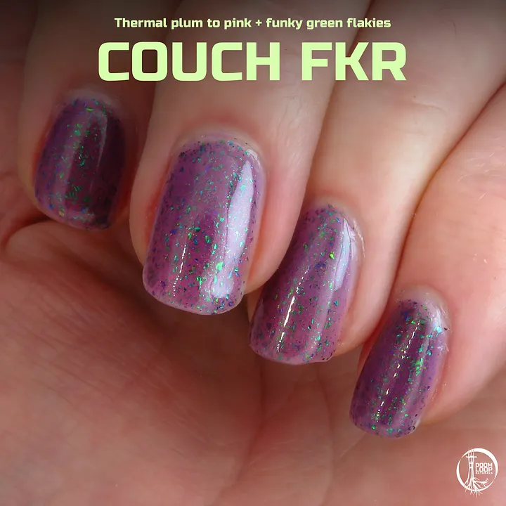 COUCH FKR - Dark Plum to Pink Thermal Green Flake Nail Polish product image (1)