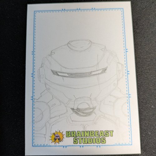 I was working on another addition to my TMNT sketch card collection last night!
Can't wait to finish metalhead.

#art #sketch...