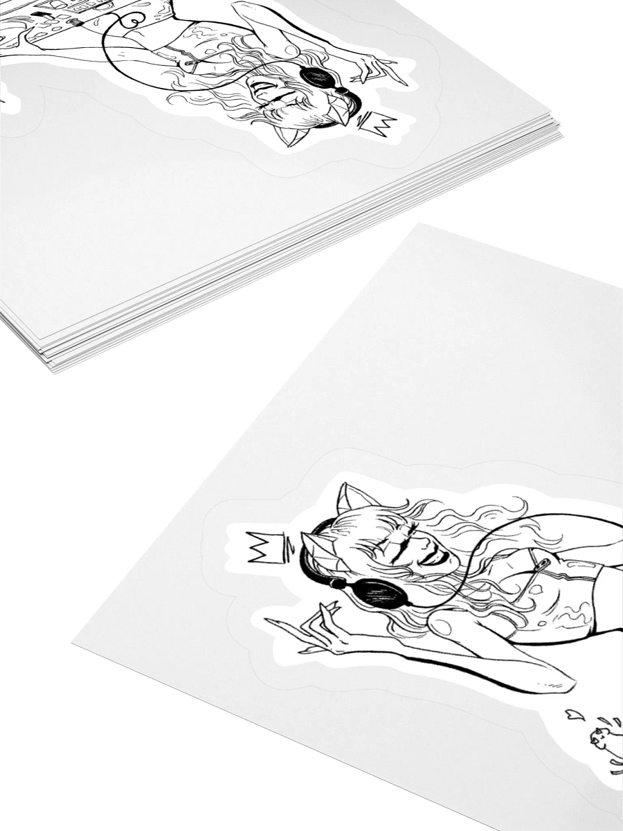 Catgirl B/W Sticker product image (12)