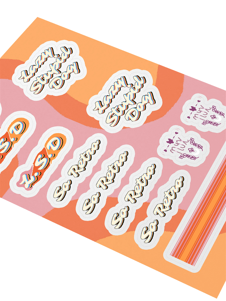 "Lazy Stupid Dog" Retro Sticker Sheet product image (2)