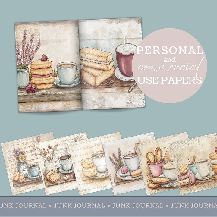 Coffee & Biscuits - Digital Papers V5- Commercial Use product image (2)