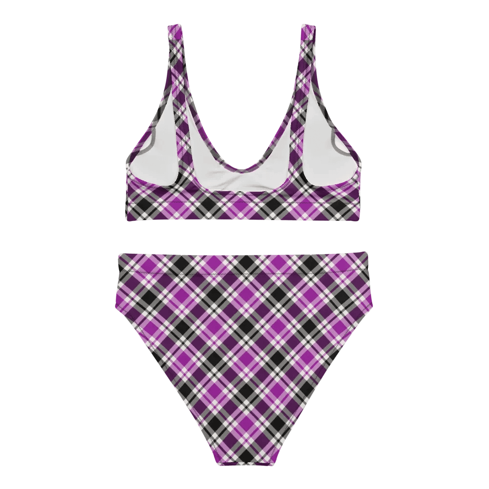 Purple, Black and White Plaid Bikini product image (4)