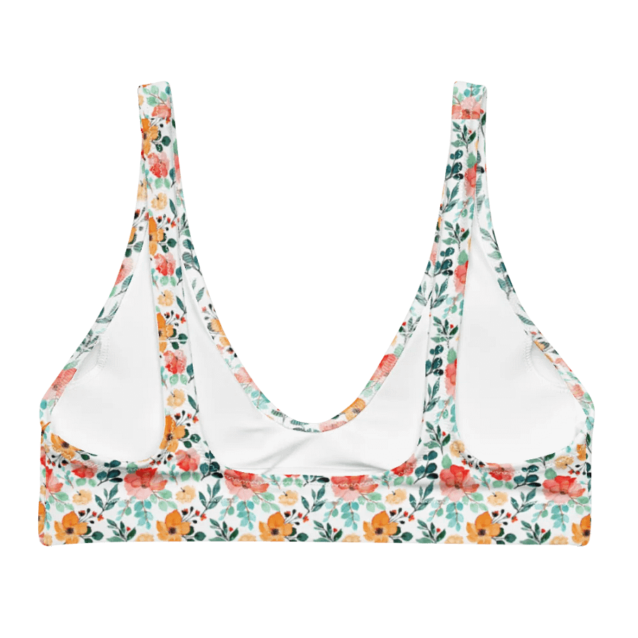 Watercolour Floral Pattern Padded Bikini Top - V1 product image (2)