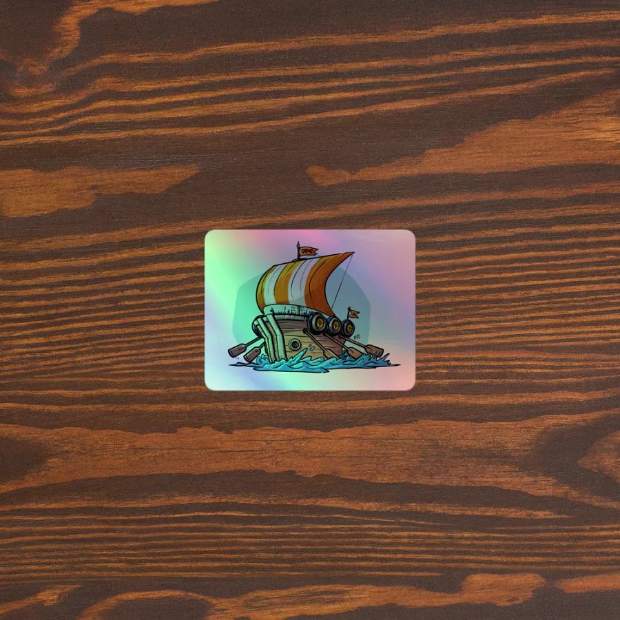 Viking bucket hat ship holographic sticker product image (5)