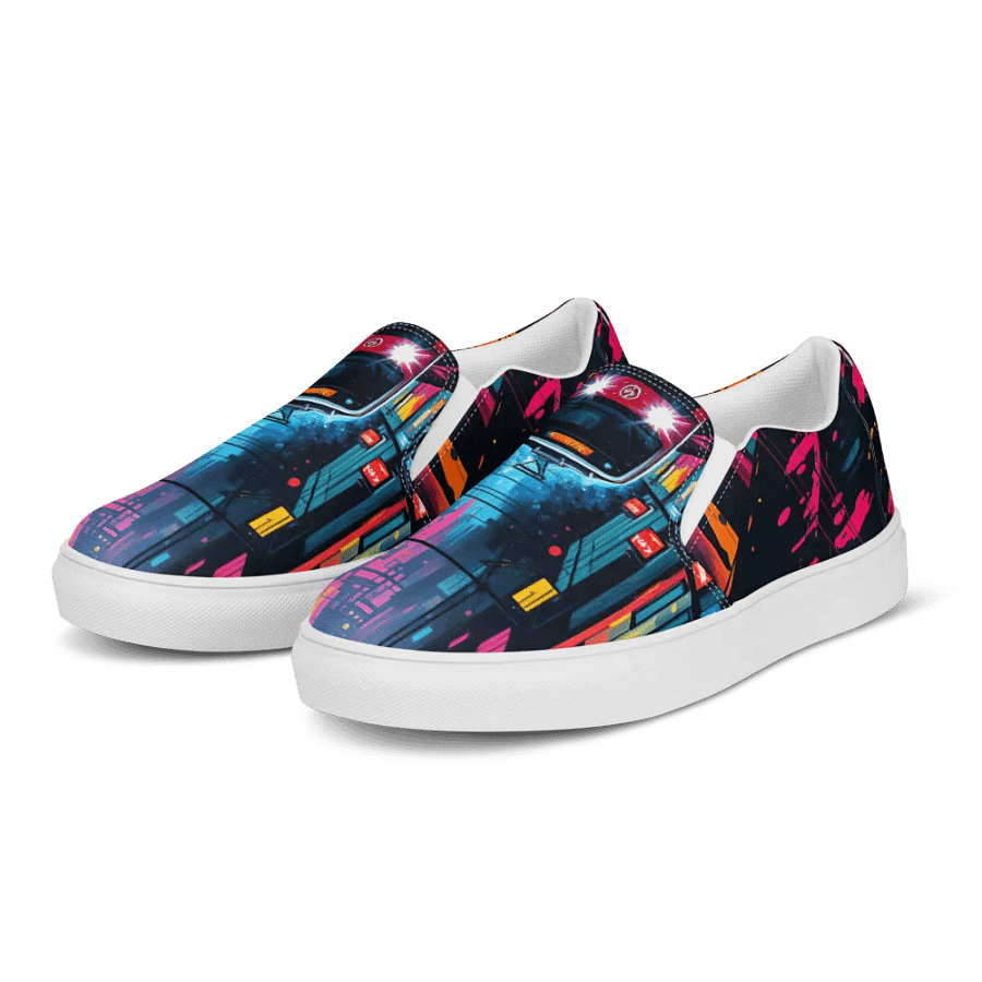 Men's Neon City Canvas Slip-On Shoes product image (3)