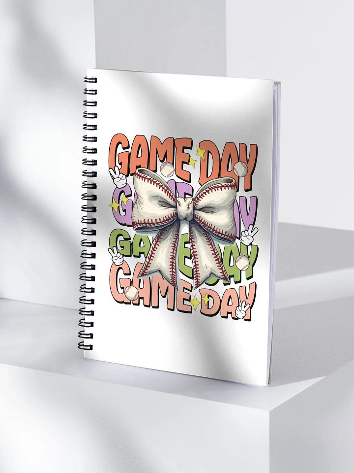 Game Day Bow Baseball Spirit Spiral Notebook product image (1)