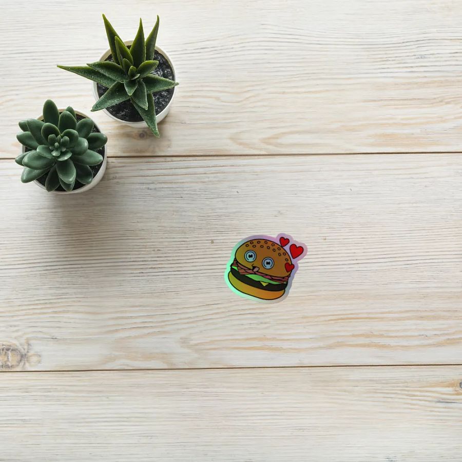 Lovestruck Burger Holographic Sticker Sheet product image (10)