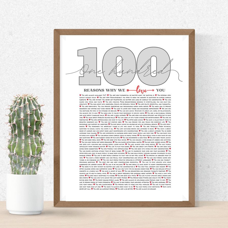 100 Reasons Why We Love You Canva Template product image (2)
