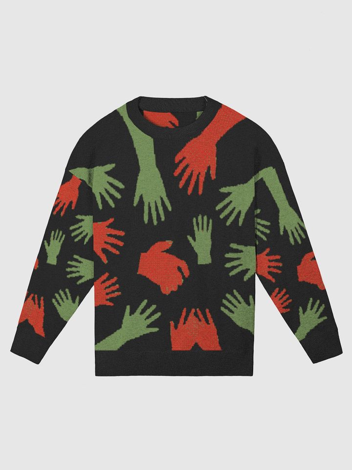 Handzy Touch Cardigan – Unique Knit Sweater with Artistic Hands Graphic | Stylish Casual Wear for Men & Women product image (1)