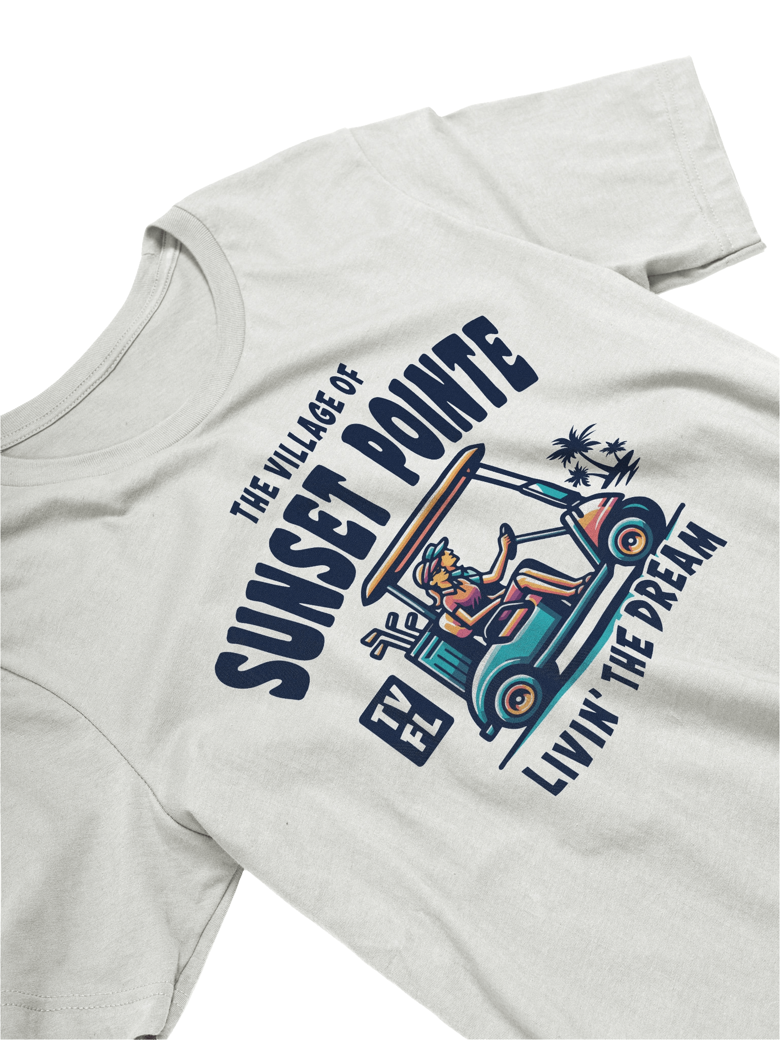 The Village of Sunset Pointe TV FL Golf Cart Design T-Shirt product image (20)