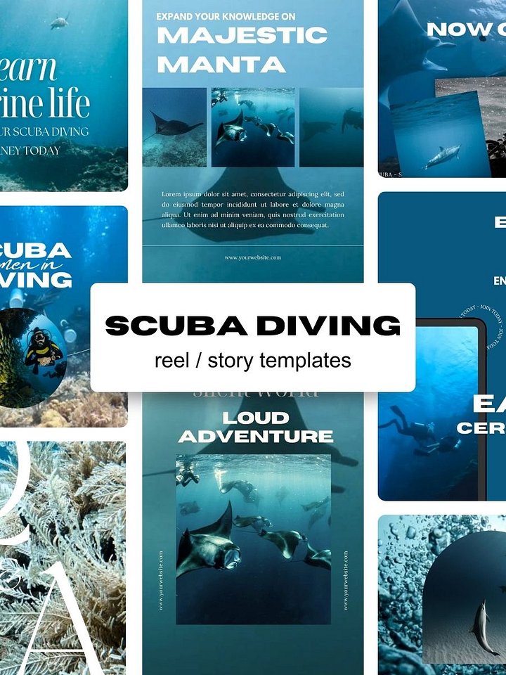 Scuba Diving Template Bundle for Reels and Stories product image (1)