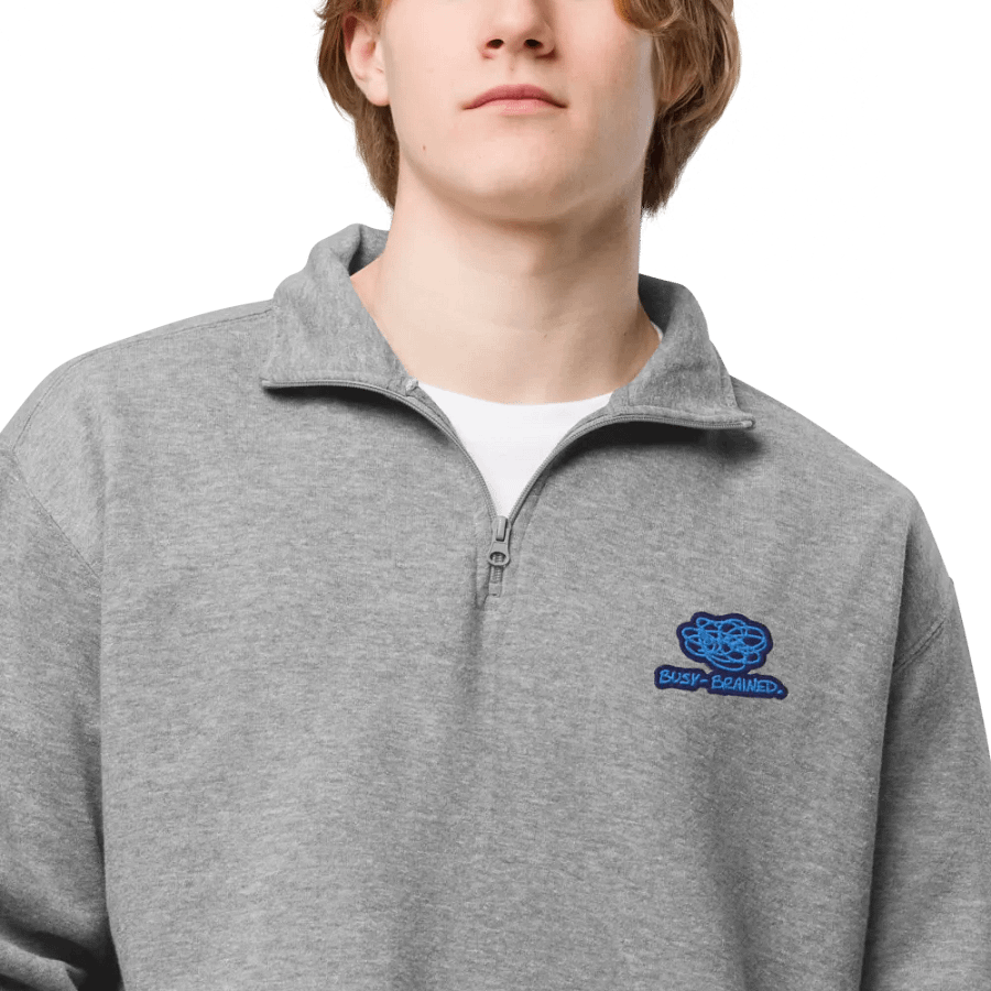 BUSY-BRAINED (electric design) embroidered quarter zip product image (10)