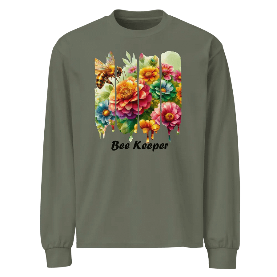 Bee Keeper Long Sleeve Heavyweight Tshirt | Beekeeper T-shirt Design product image (3)