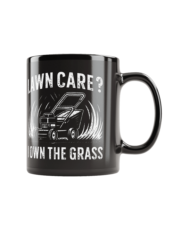 Funny Dad Lawn Care – “I Own The Grass” Retro Coffee Mug product image (1)