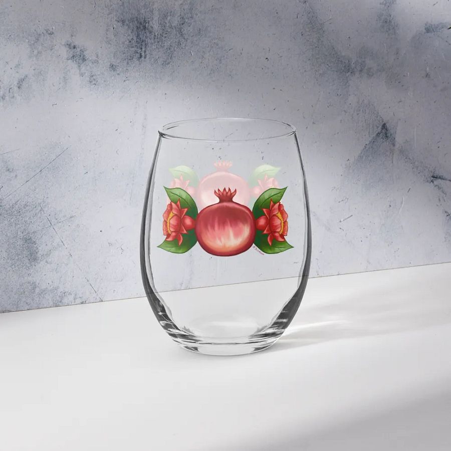 Triple Poms Stemless Wine Glass product image (12)