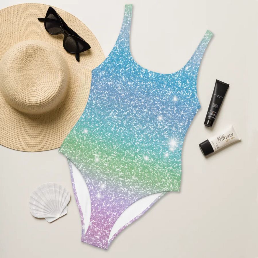 Glitter Unicorn Texture Design One Piece Swimsuit (7) product image (6)