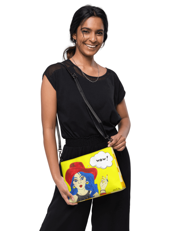 Pop art girl (art by Dina R.) acrylic painting picture - Crossbody Bag product image (13)