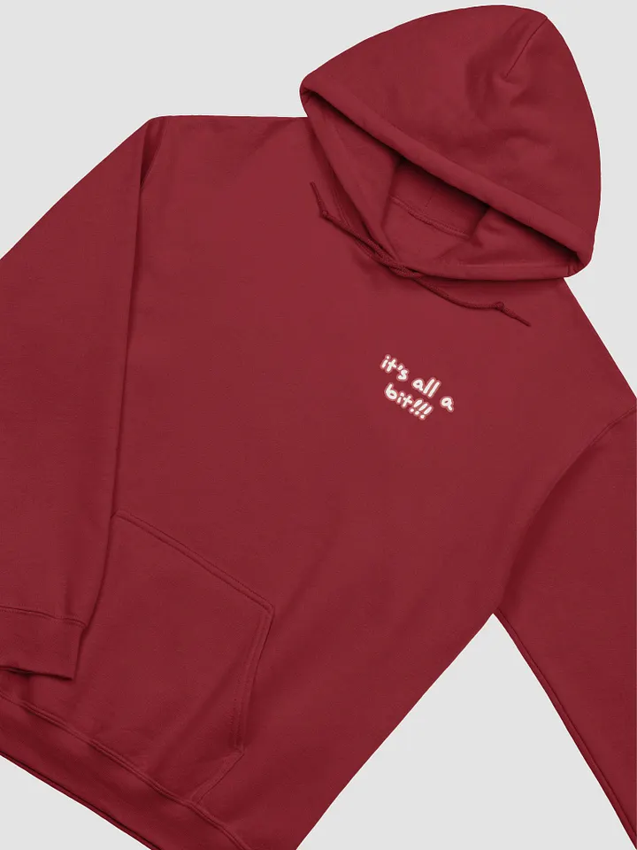 “It’s all a bit!!!” (sm. lined design, #CB5F5F) classic hoodie product image (13)
